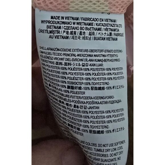 Vans Pink Hooded Windbreaker Jacket With Checkered Lining & Drawstrings Sz M - Picture 7 of 9